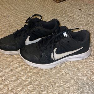 Youth girls black Nike running shoes